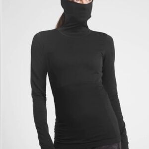 NWT Athleta Flurry Balaclava Rib Mix Solid, BLACK SIZE Large